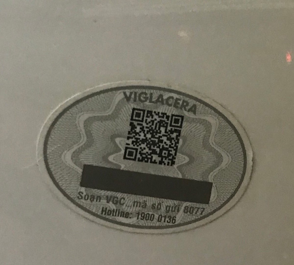 Mã QR trên két nước bồn cầu Viglacera